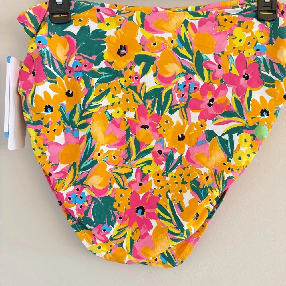 Anne Cole Large Ltd Edition Floral Swimsuit V-Wire Top Convertible Bottom 2PC - Picture 10 of 10